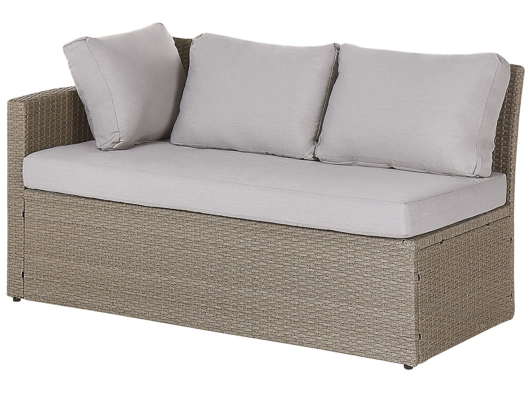 Bardi Garden Lounge Set with Table and Ottoman 5 Seater with Cushions PE Rattan Taupe