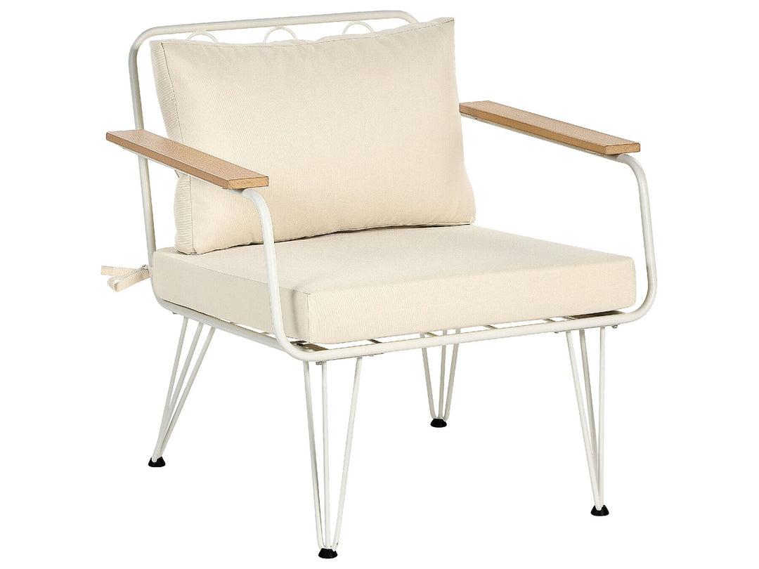 Montesilvano Garden Lounge Set with Table 4 Seater Metal Light Beige