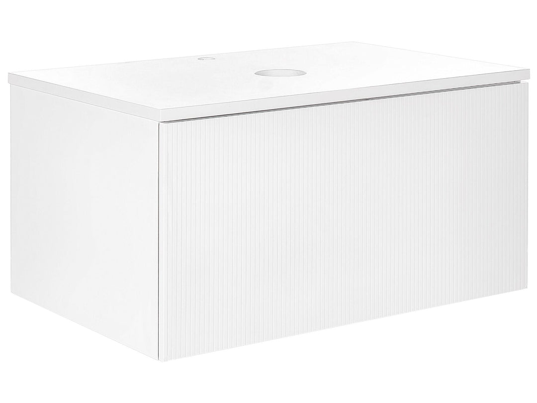 White rectangular object on a white background
