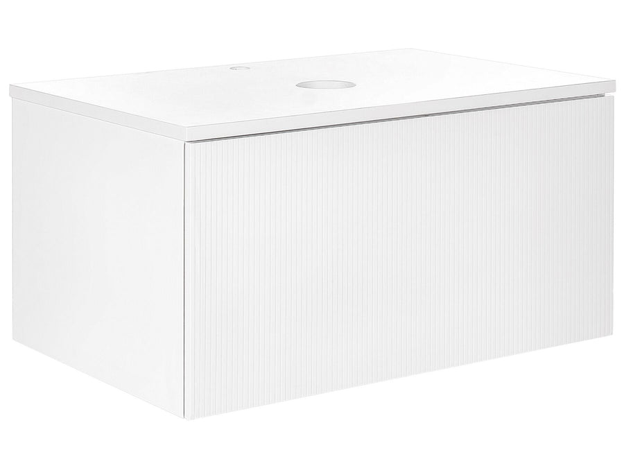 White rectangular object on a white background