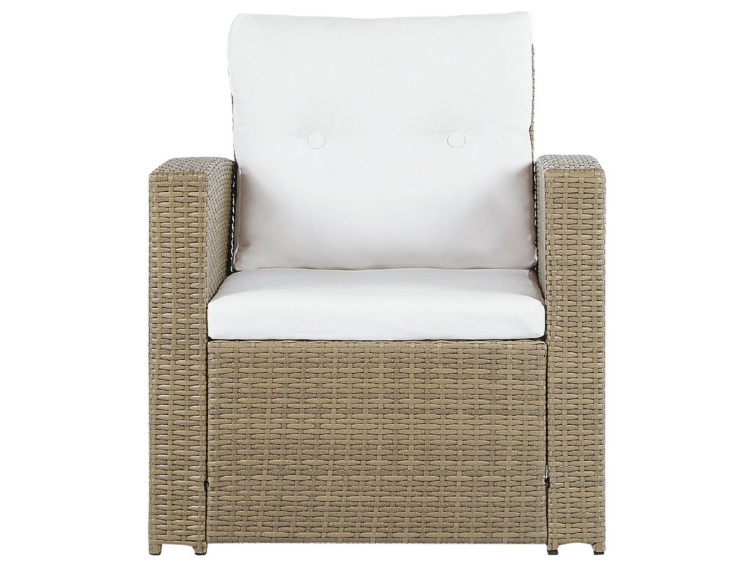 Garden Lounge Set with Table 4 Seater Luca PE Rattan Light Brown