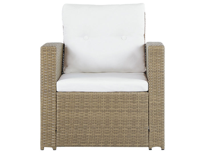 Garden Lounge Set with Table 4 Seater Luca PE Rattan Light Brown