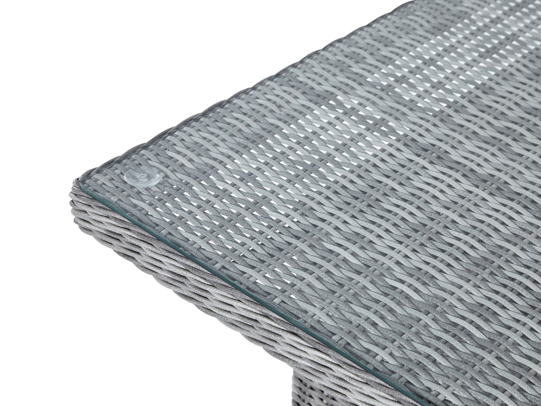 Teglio Garden Lounge Set with Table and Ottoman 9 Seater Modular PE Rattan Grey