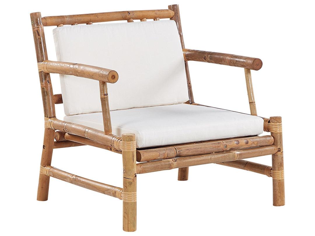 Riccione Garden Lounge Set with Table 4 Seater Bamboo Wood Light Brown