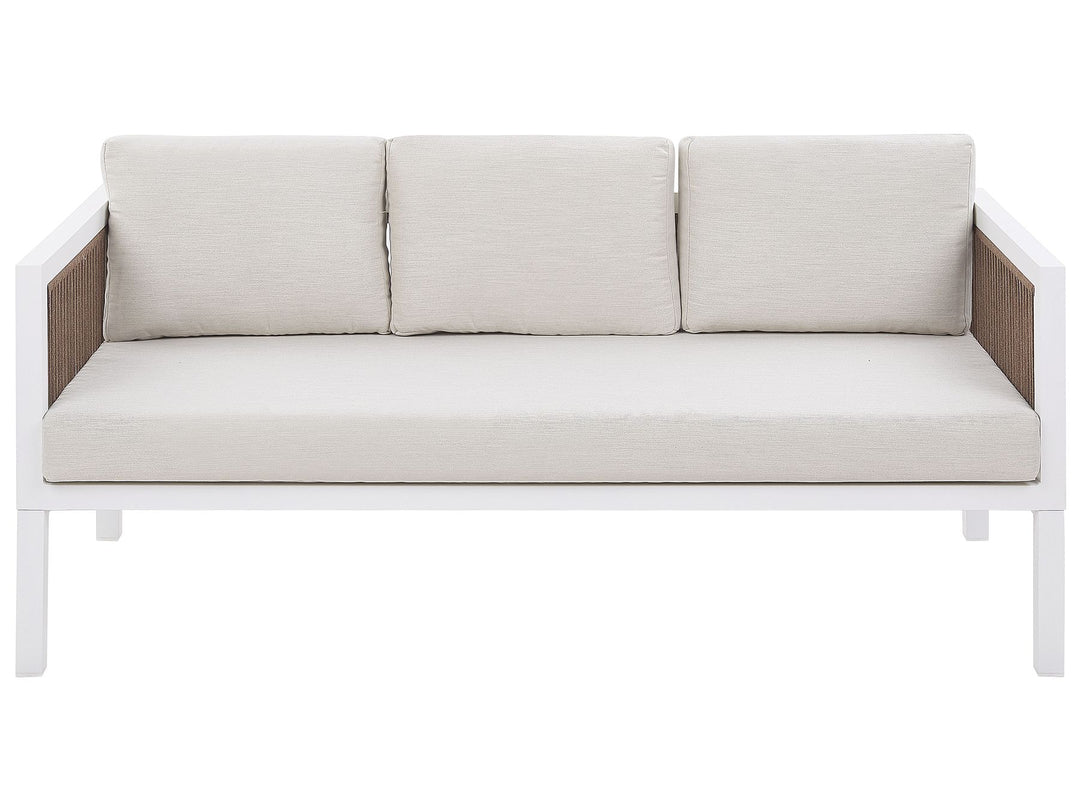 Borello Garden Lounge Set with Table 5 Seater Metal White
