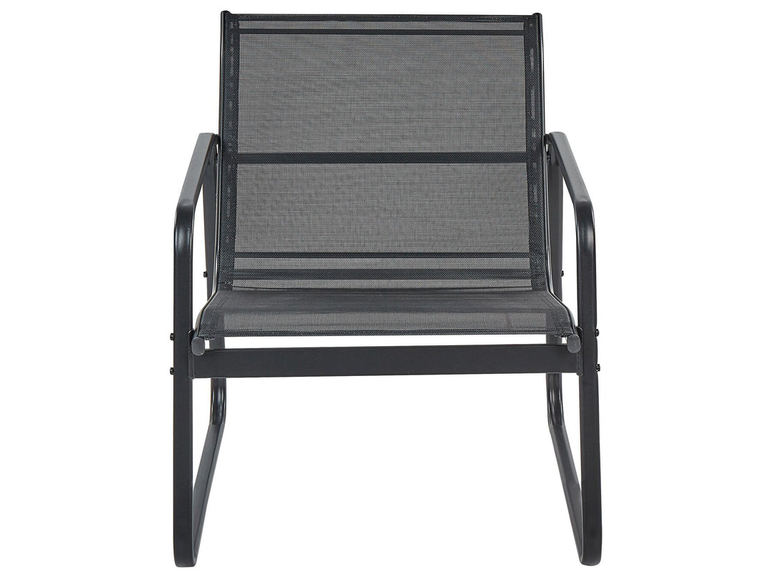 Barrea Garden Lounge Set with Table 4 Seater Metal Black