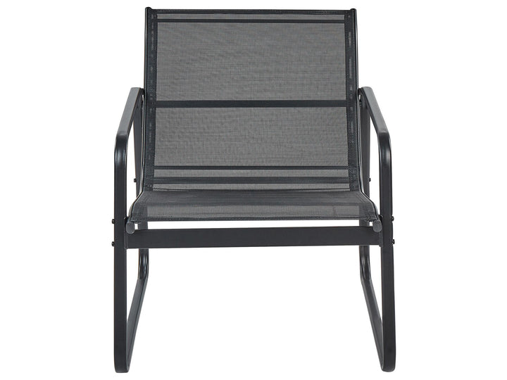Barrea Garden Lounge Set with Table 4 Seater Metal Black