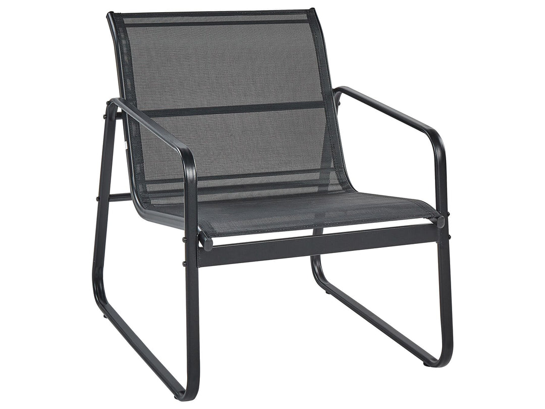 Barrea Garden Lounge Set with Table 4 Seater Metal Black