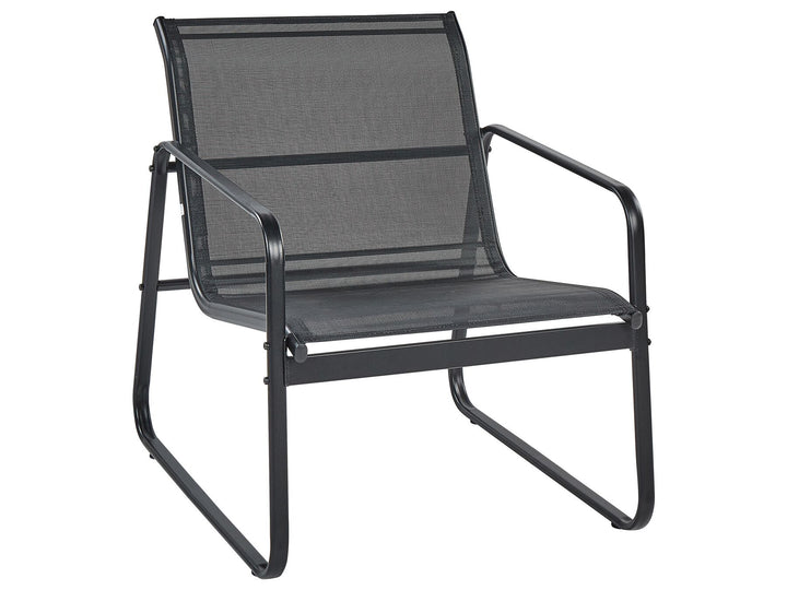 Barrea Garden Lounge Set with Table 4 Seater Metal Black