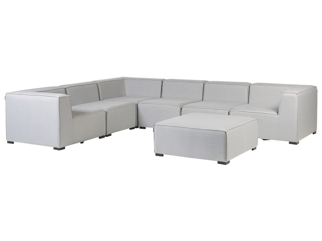 Arezzo Garden Corner Sofa with Ottoman 7 Seater Right Hand Modular Light Grey