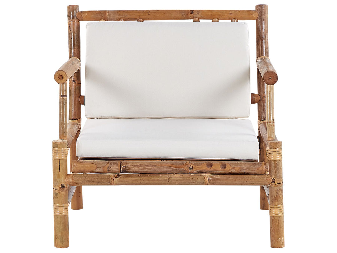 Riccione Garden Lounge Set with Table 4 Seater Bamboo Wood Light Brown