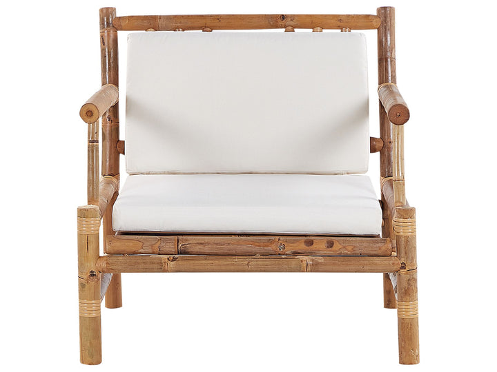 Riccione Garden Lounge Set with Table 4 Seater Bamboo Wood Light Brown