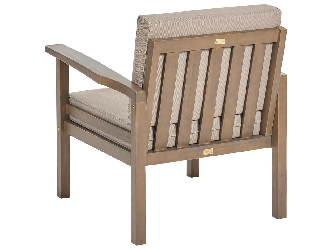 Manila Garden Lounge Set with Table 4 Seater Certified Acacia Wood Dark Brown