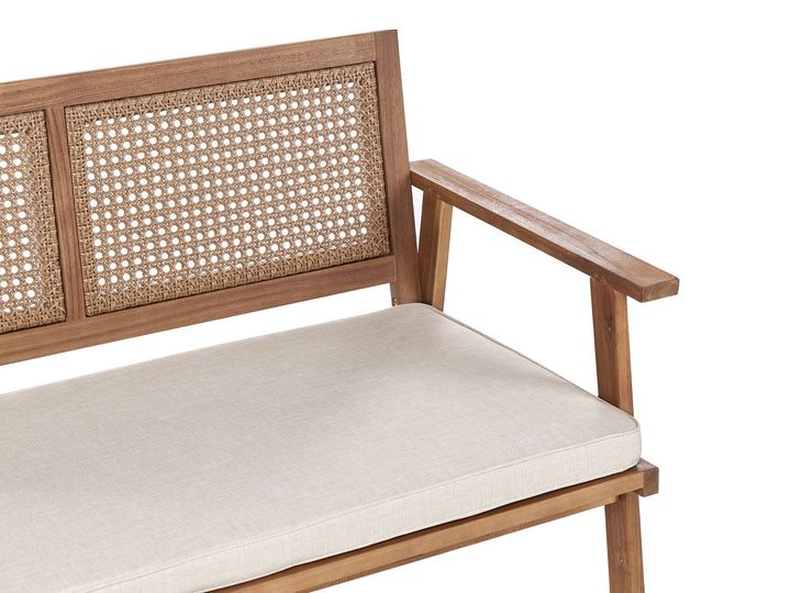 Arenella Garden Lounge Set with Table 4 Seater Certified Acacia Wood Light Beige