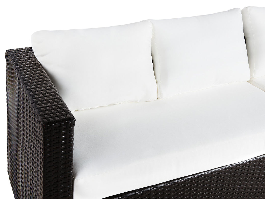 Garden Lounge Set with Table 8 Seater XXL Right Hand Modular PE Rattan Dark Brown