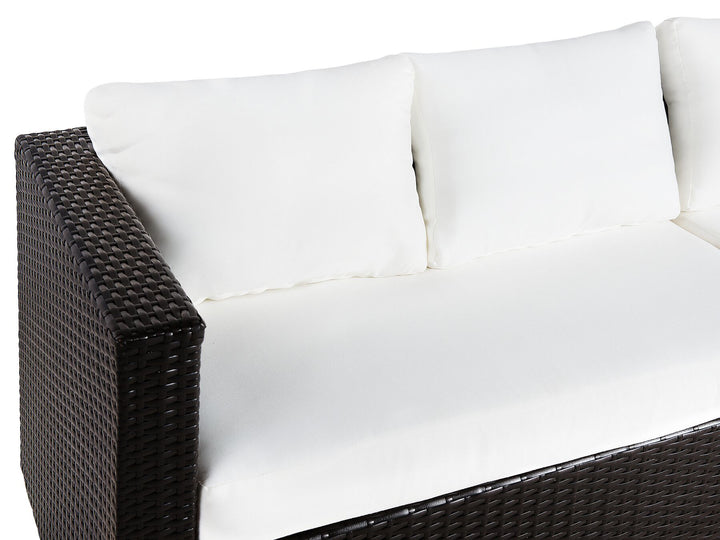 Garden Lounge Set with Table 8 Seater XXL Right Hand Modular PE Rattan Dark Brown