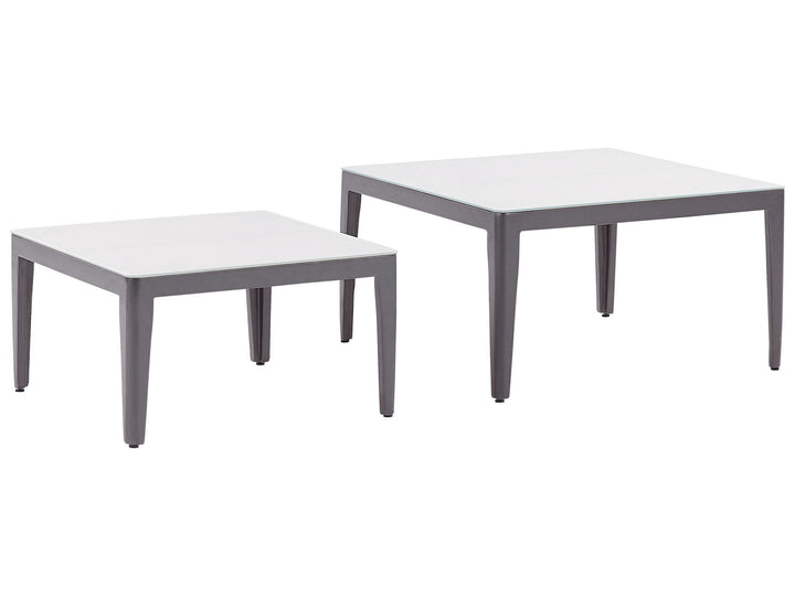Rima III Garden Corner Sofa with Table 6 Seater Left Hand Modular Metal Beige