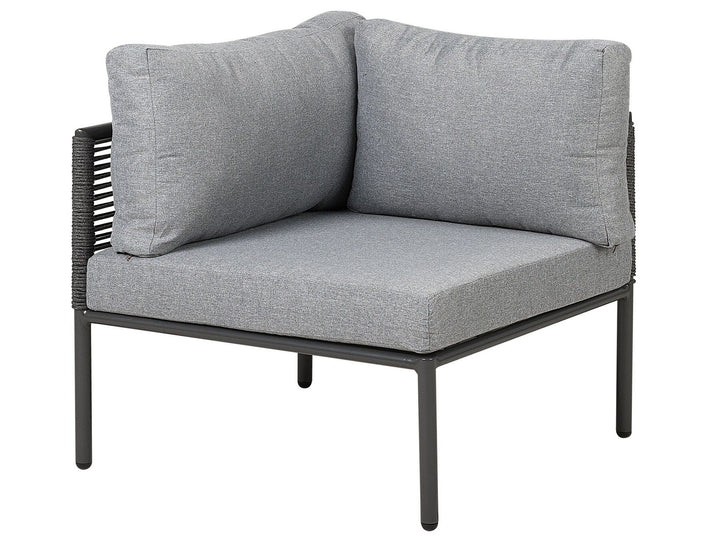 Forano Garden Corner Sofa with Table 6 Seater Metal Grey