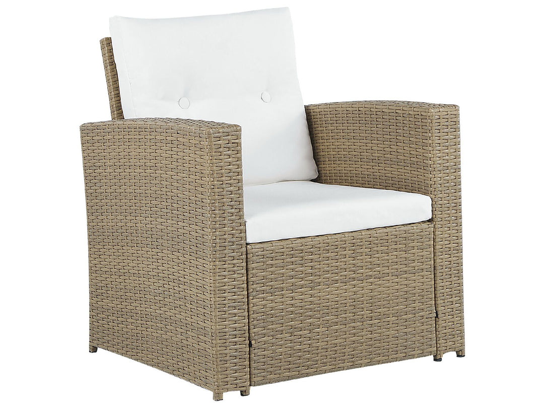 Garden Lounge Set with Table 4 Seater Luca PE Rattan Light Brown