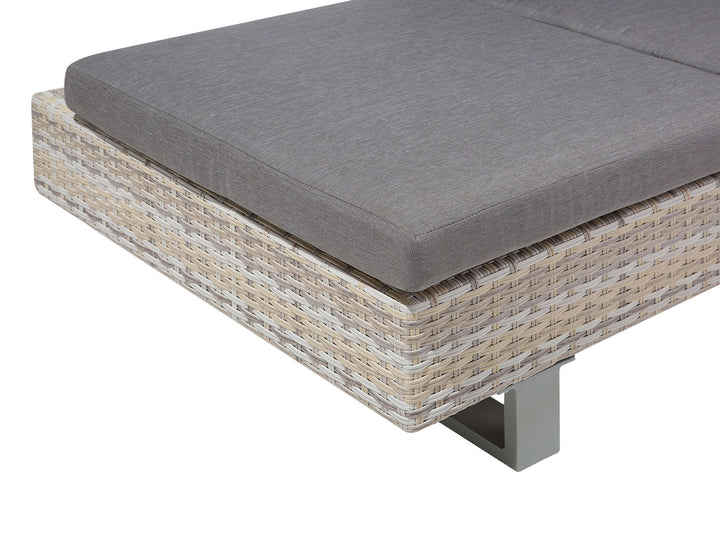 Lanciano Garden Corner Sofa with Table 5 Seater Right Hand PE Rattan Grey
