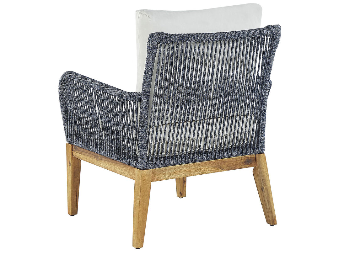 Merano Garden Lounge Set with Table 4 Seater Acacia Wood Off-White
