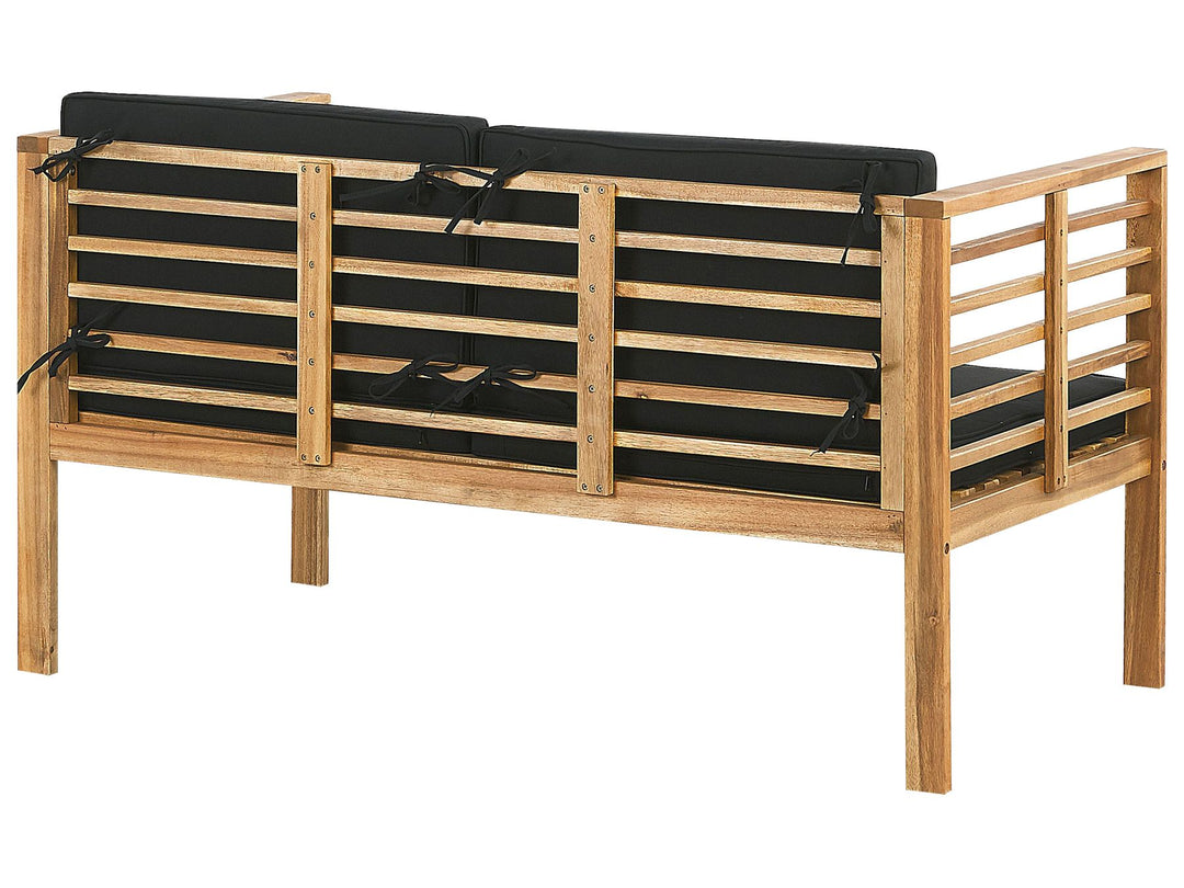 Pacific Garden Lounge Set with Table 4 Seater Acacia Wood Black