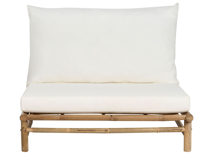 Todi Garden Lounge Set with Table 2 Seater Bamboo Wood Off-White