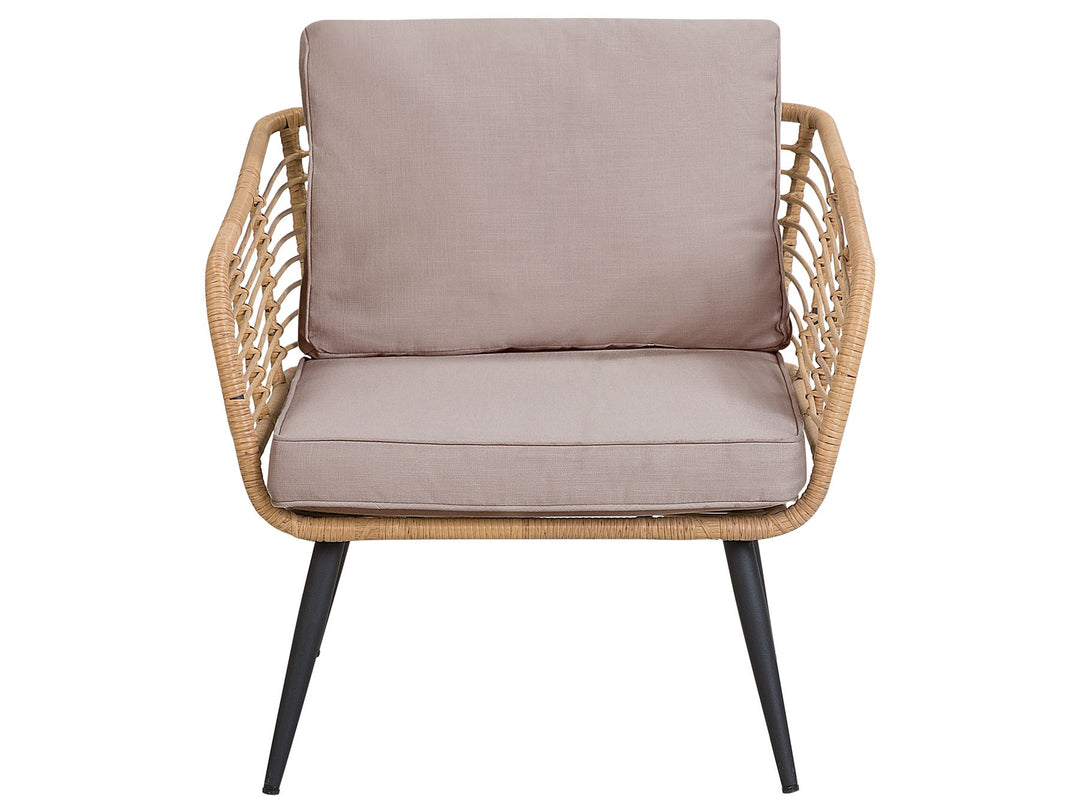Corinth II Garden Lounge Set with Table 4 Seater PE Rattan Natural