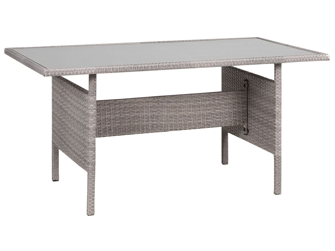 Viterbo Garden Lounge Set with Table 8 Seater with Cushions PE Rattan Grey
