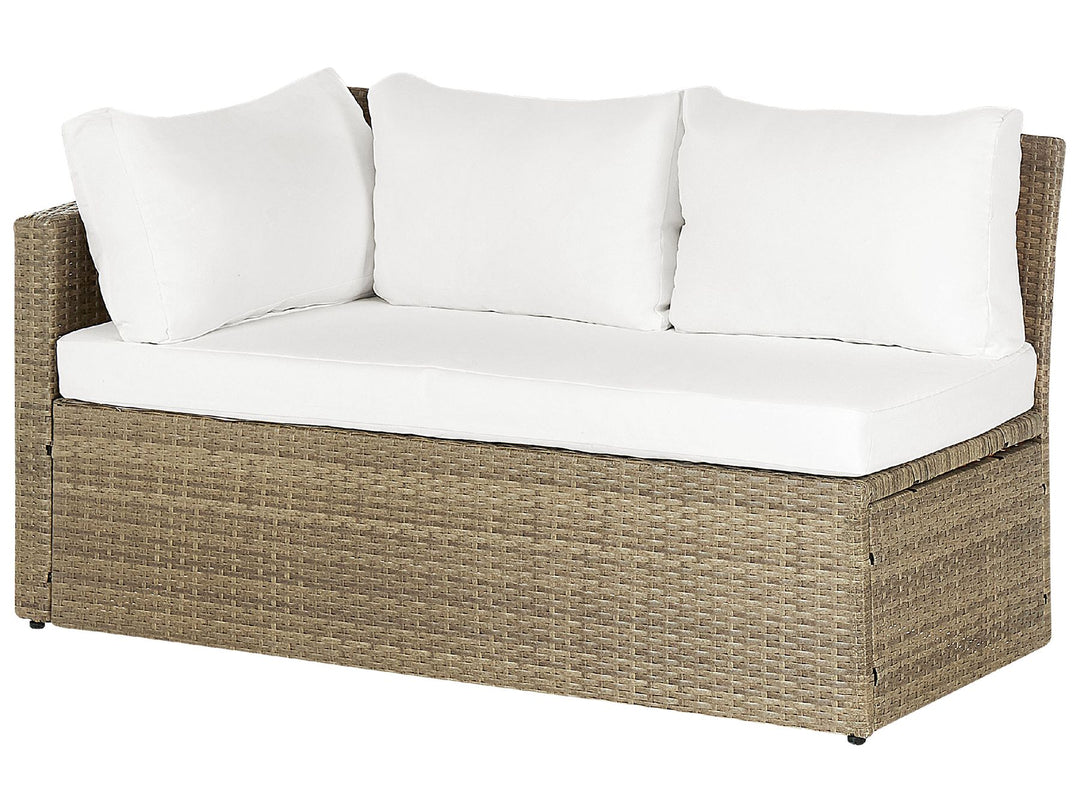 Bardi Garden Lounge Set with Table and Ottoman 5 Seater with Cushions PE Rattan Brown