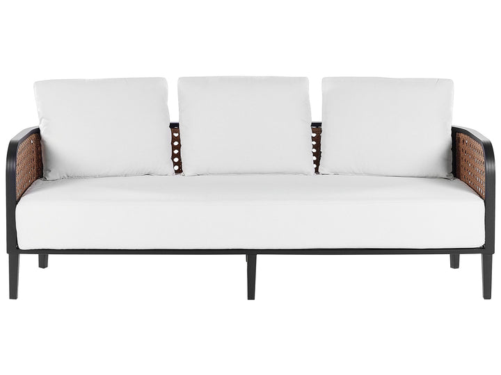 Montefalco Garden Lounge Set with Table 3 Seater Metal White