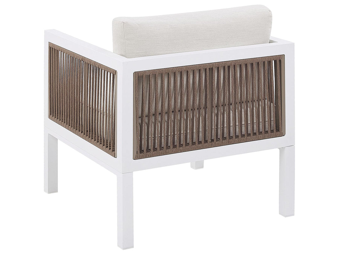 Borello Garden Lounge Set with Table 5 Seater Metal White