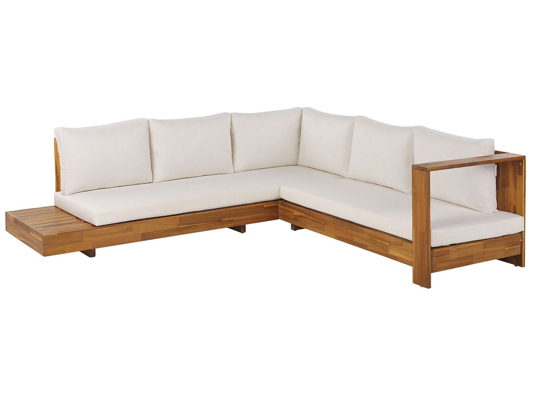 Marettimo Garden Corner Sofa 5 Seater Left Hand Certified Acacia Wood Brown