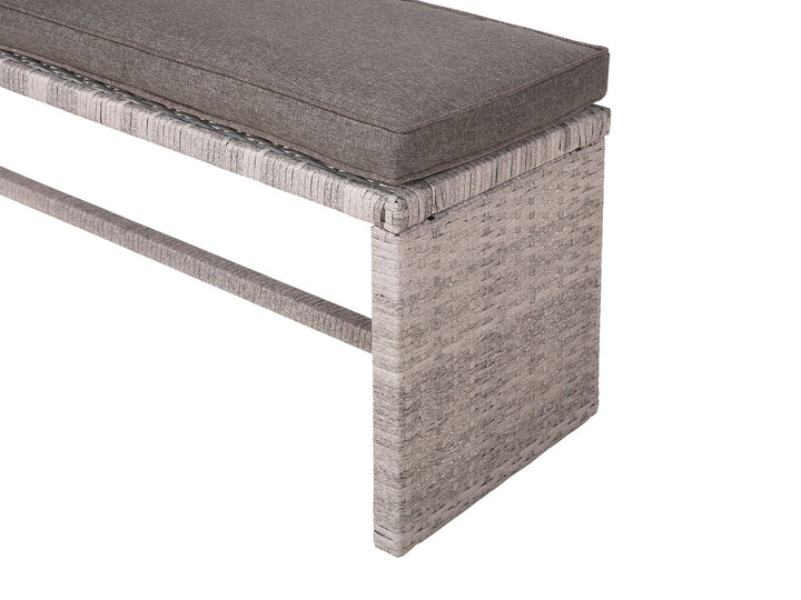 Viterbo Garden Lounge Set with Table 8 Seater with Cushions PE Rattan Grey