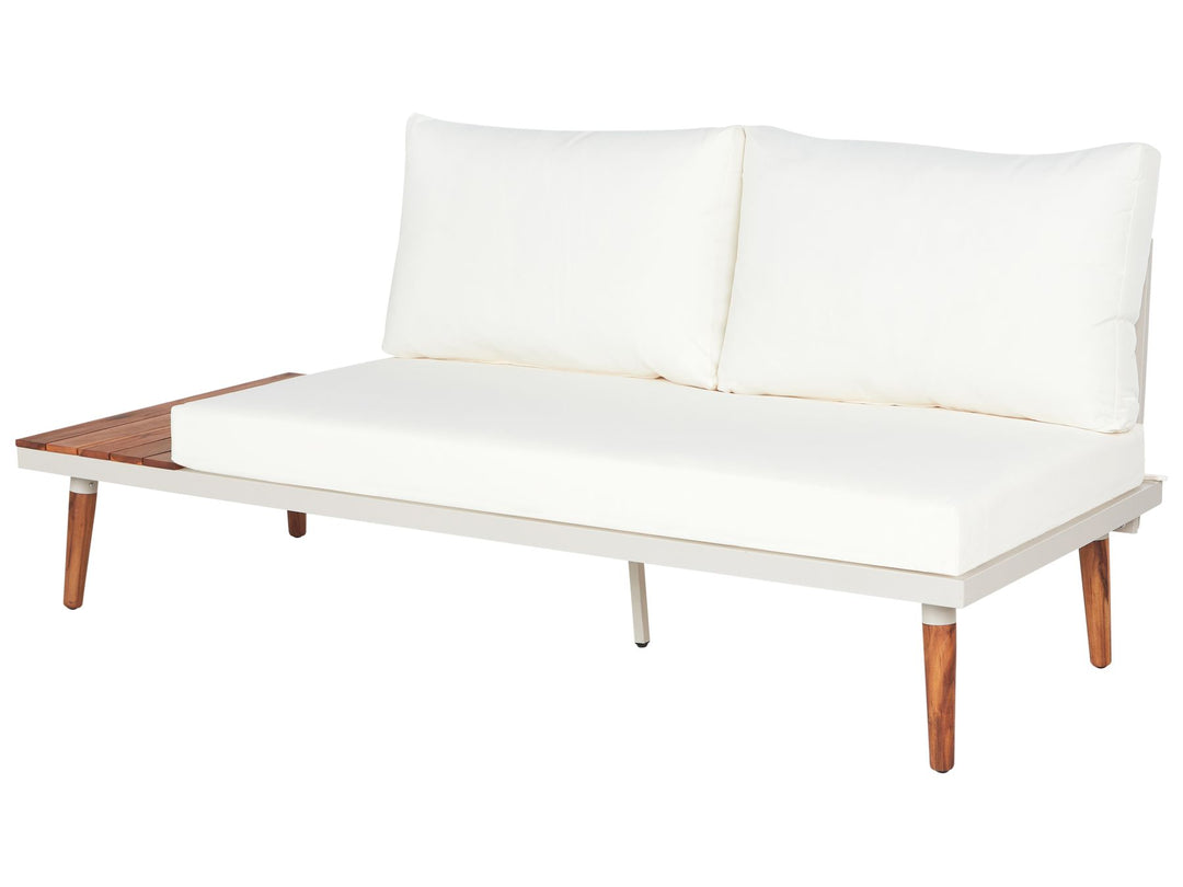 Corato Garden Corner Sofa with Table 5 Seater Acacia Wood Off-White