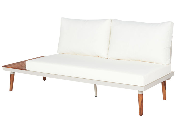 Corato Garden Corner Sofa with Table 5 Seater Acacia Wood Off-White
