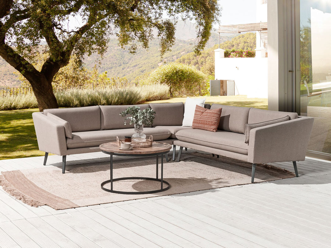 Loretello Garden Corner Sofa 5 Seater Beige