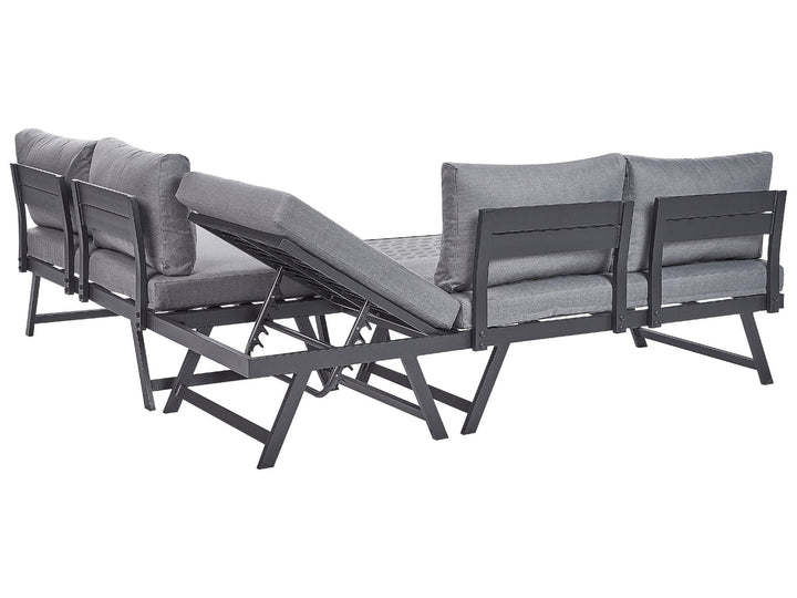Coccorino Garden Corner Sofa with Table 5 Seater Metal Grey