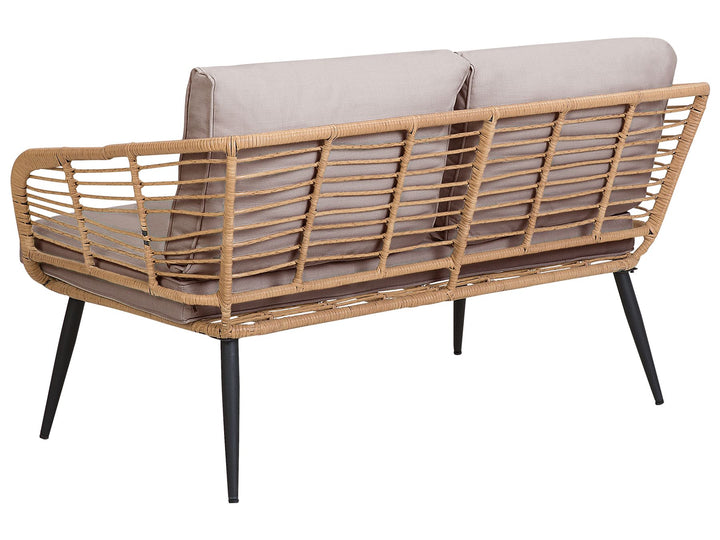 Corinth II Garden Lounge Set with Table 4 Seater PE Rattan Natural