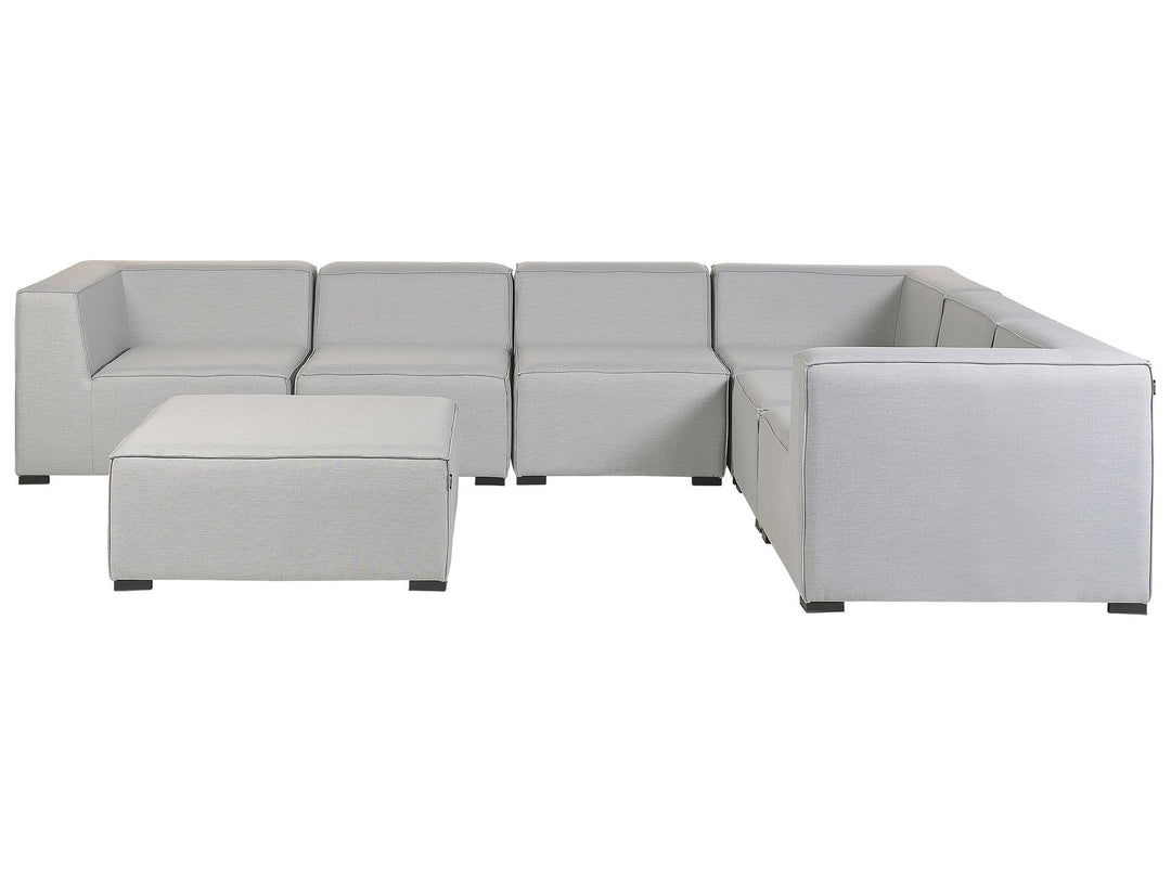 Arezzo Garden Corner Sofa with Ottoman 7 Seater Right Hand Modular Light Grey