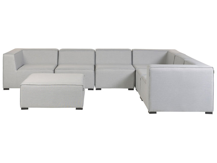 Arezzo Garden Corner Sofa with Ottoman 7 Seater Right Hand Modular Light Grey