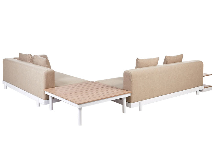 Missanello Garden Corner Sofa with Table 5 Seater Beige