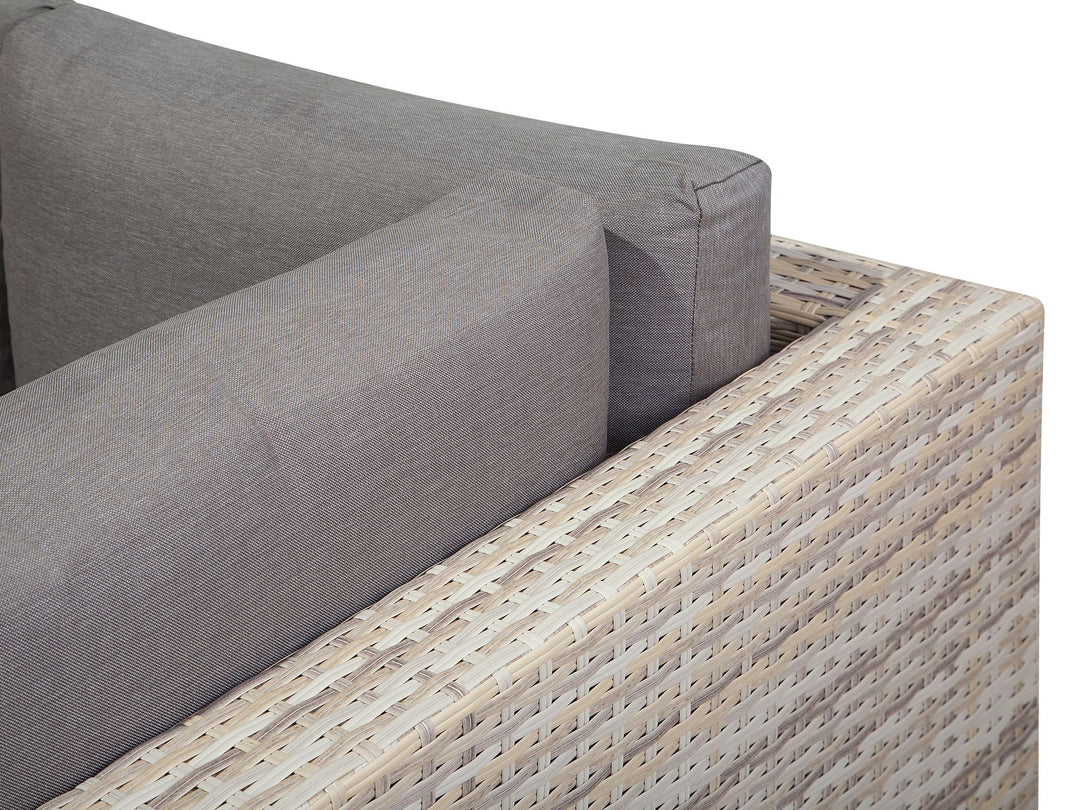Lanciano Garden Corner Sofa with Table 5 Seater Right Hand PE Rattan Grey