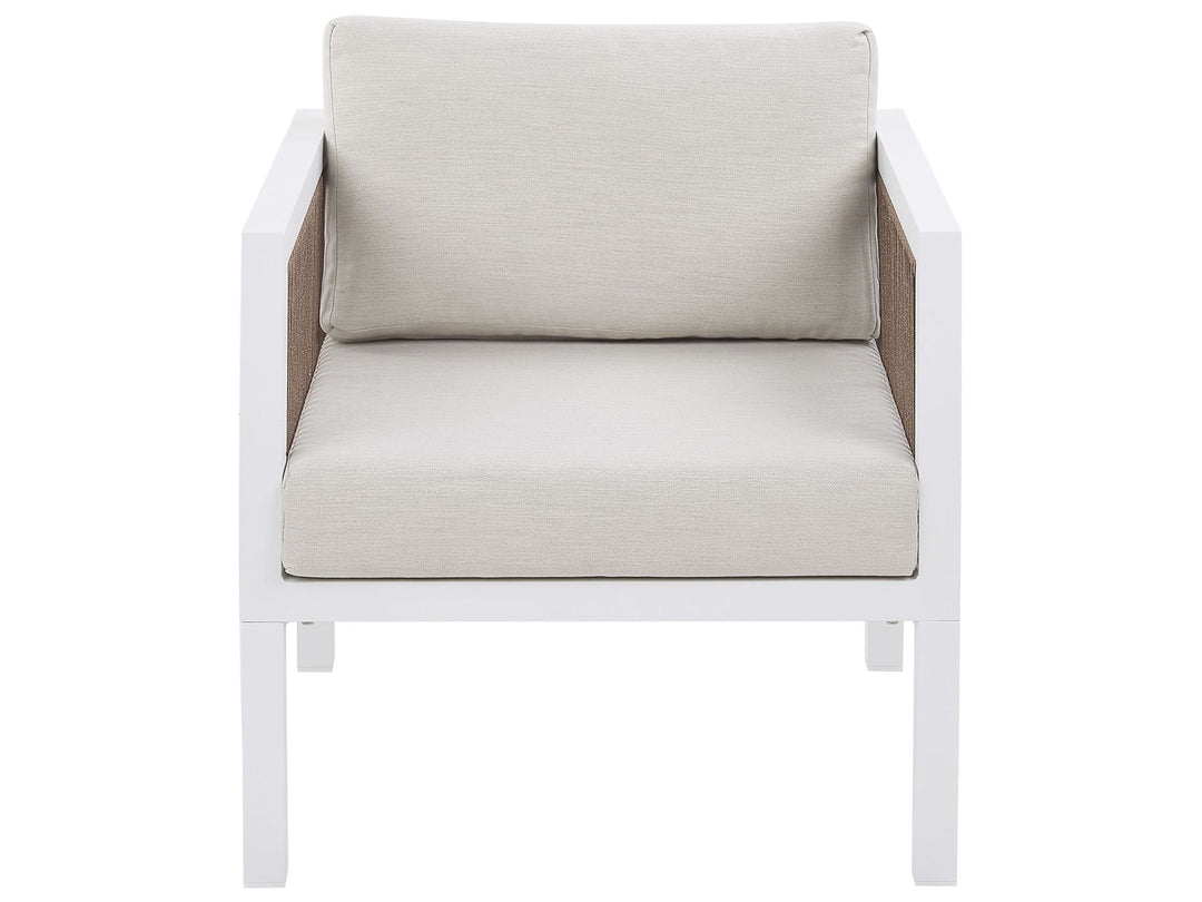 Borello Garden Lounge Set with Table 5 Seater Metal White