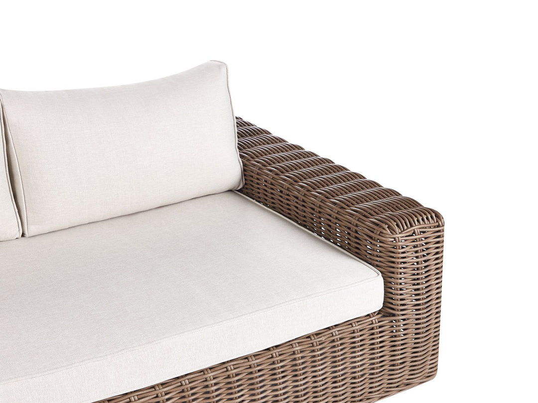 Palermo Garden Corner Sofa with Ottoman 6 Seater Modular PE Rattan Brown