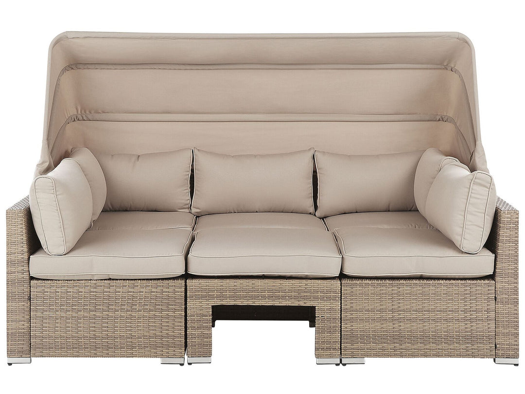 Coccolia Garden Lounge Set with Table 5 Seater Modular PE Rattan Beige
