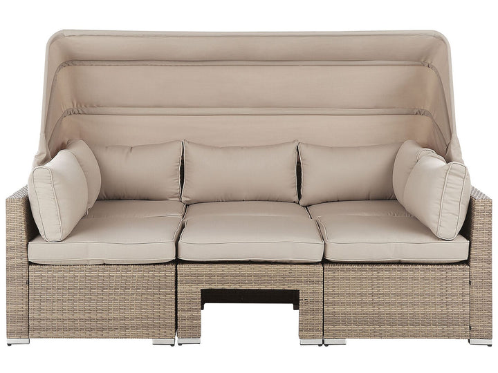 Coccolia Garden Lounge Set with Table 5 Seater Modular PE Rattan Beige