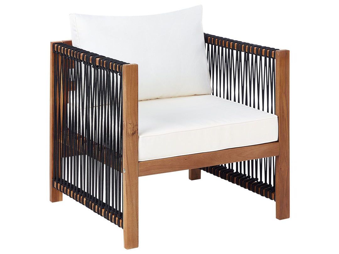 Antria Garden Lounge Set with Table 4 Seater Acacia Wood Black