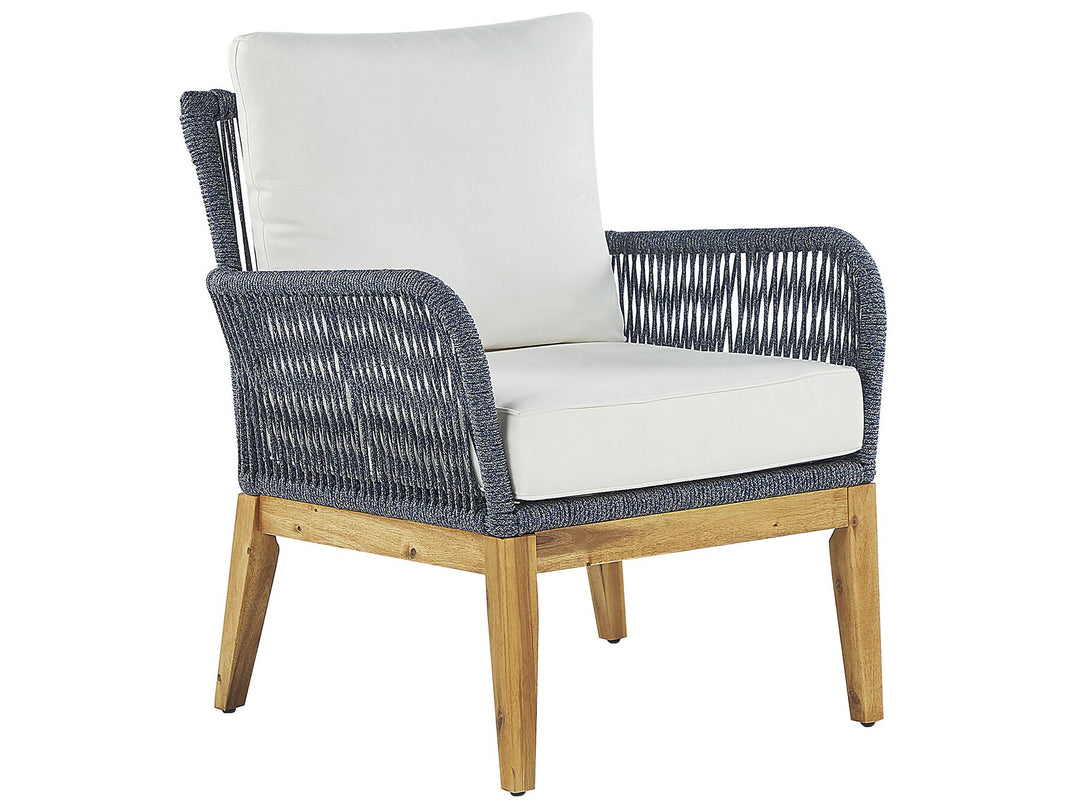 Merano Garden Lounge Set with Table 4 Seater Acacia Wood Off-White