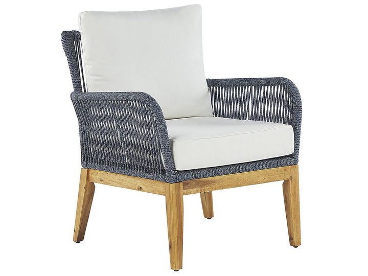 Merano Garden Lounge Set with Table 4 Seater Acacia Wood Off-White